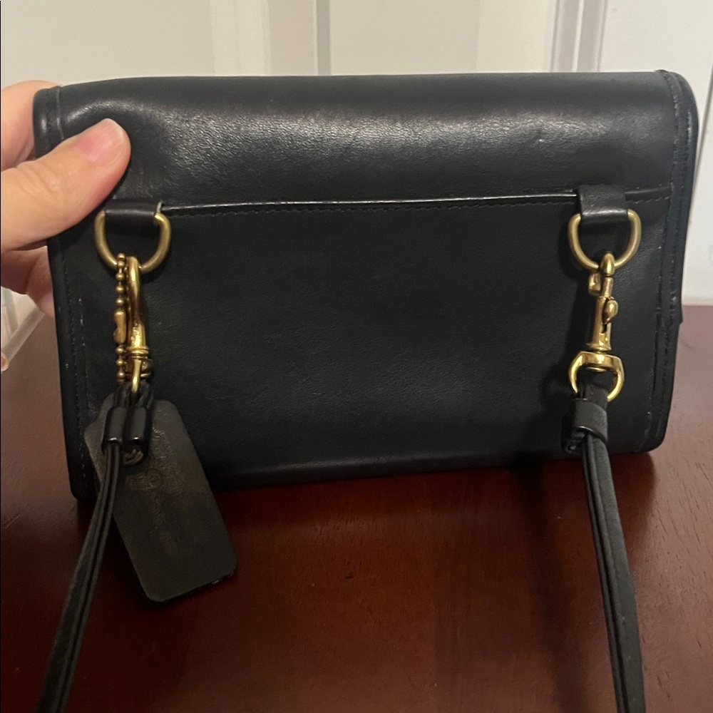 Vintage Coach Envelope Swing Wallet Removable Crossbody Strap Hangtag Black 4873 - Picture 3 of 12